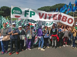 La delegazione viterbese di Cisl Fp alla manifestazione di Roma