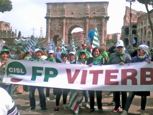 La delegazione viterbese di Cisl Fp alla manifestazione di Roma