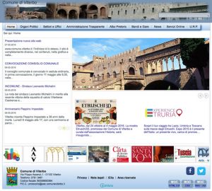 Viterbo - Il sito del comune con l'immagine del duomo di Orvieto