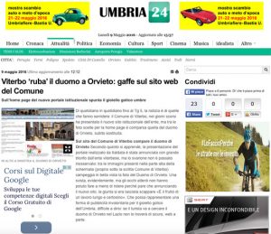 Viterbo - Sito internet con foto d'Orvieto - Gli sfottò della stampa umbra