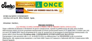 Mail truffa sulla vincita di una lotteria
