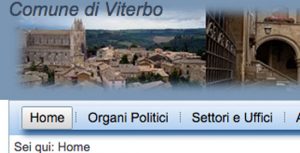 Viterbo - Il sito del comune con l'immagine del duomo di Orvieto