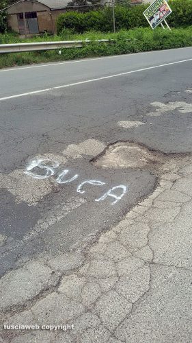 Vetralla - Località Botte - Buche segnalate