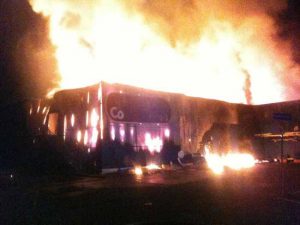 L'incendio a Mondo Convenienza nel 2011