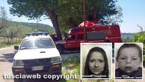 Montefiascone - Le ricerche della 22enne scomparsa con il figlio - Nei riquadri la giovane e il bimbo