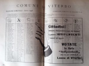 Una scheda delle elezioni a Viterbo nel 1946