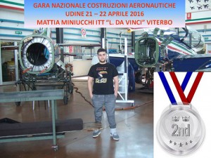 Gara costruzioni aeronautiche - Il secondo classificato viterbese Mattia Miniucchi