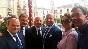 Nola - Marco Ciorba con il presidente della regione Campania Vincenzo-Del Luca, il sindaco di Nola Biancardi e quello di Sassari Sanna