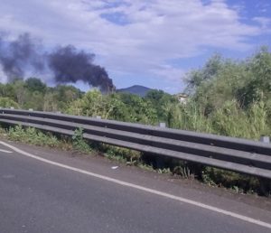 Viterbo - Fumo nero dalla Palanzana