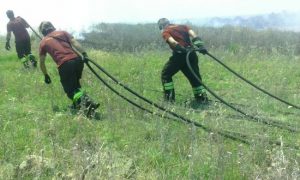 L'intervento dei vigili del fuoco di Civitavecchia 