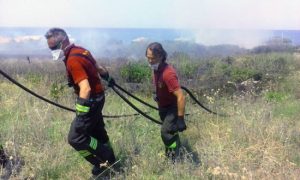 L'intervento dei vigili del fuoco di Civitavecchia