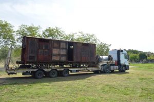 Tarquinia - L'arrivo alla Cittadella di semi di Pace del vagone del 1935