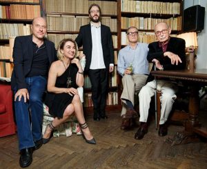 Roma - I cinque finalisti del premio Strega: Edoardo Albinati, Eraldo Affinati, Vittorio Sermonti, Giordano Meacci ed Elena Stancanelli