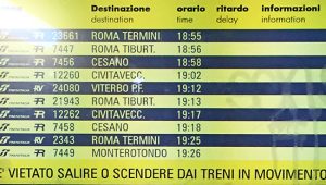 Ferrovia Roma - Viterbo - Un tabellone degli orari