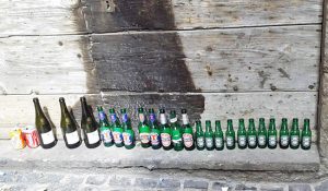 Viterbo - Le bottiglie di birra abbandonate a via santa Maria Egiziaca