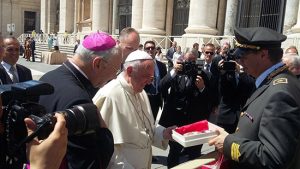 Viterbo - I vigili del fuoco all'udienza di papa Francesco