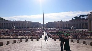 Viterbo - I vigili del fuoco all'udienza di papa Francesco