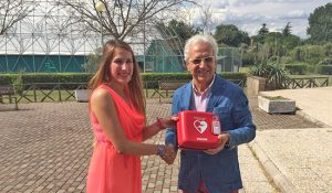 La presidente del Cus Eleonora Merlani e il presidente del Rotary Lorenzo Grani