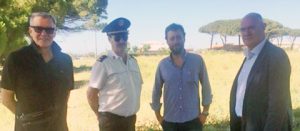 Tarquinia - Il sindaco Mazzola con la polizia locale e i tecnici del Comune