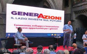 Viterbo - Caffeina - Il presidente della Regione Zingaretti con il vice Smeriglio