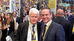 Roma - Agricoltori al Palatiziano per difendere il cibo italiano - Il presidente Pacifici con Giancarlo Caselli