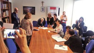 Roma - La firma del protocollo "Donne e media"