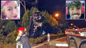 Incidente mortale sull'Aurelia - Nei riquadri Alessandra Grande e Matteo Carta