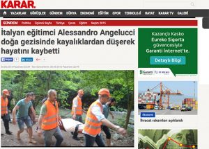 Docente morto in Turchia - La notizia dal quotidiano Karar