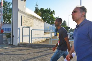 Guede torna in carcere accompagnato dall'avvocato Ballarini e dal coordinatore del gruppo Csc Mariani