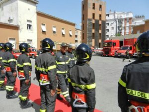 Il capo del corpo nazionale dei vigili del fuoco, Gioacchino Giomi a Viterbo 