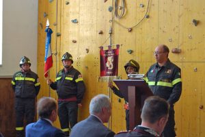 Il capo del corpo nazionale dei vigili del fuoco, Gioacchino Giomi a Viterbo 