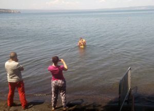 Bomba nel lago di Bolsena - I vigili del fuoco in azione