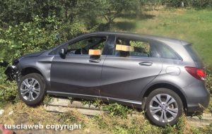 Viterbo - Auto fuori strada sulla Cassia Sud