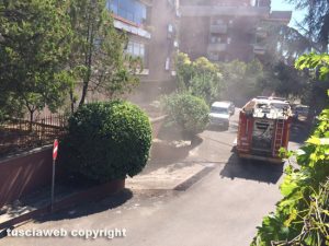 Viterbo - Garage in fiamme in via Garbini