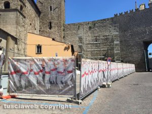 Viterbo - Santa Rosa 2016 - Iniziata la costruzione ponteggio per la macchina