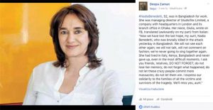 Strage a Dacca - Sui social il ricordo di Nadia Benedetti