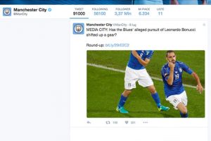Sport - Calcio - Il tweet del Manchester City su Leonardo Bonucci