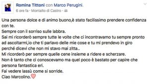 Un messaggio in ricordo di Marco Perugini
