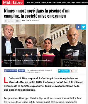 Giuseppe Centamore, l'articolo sul giornale francese Midi Libre