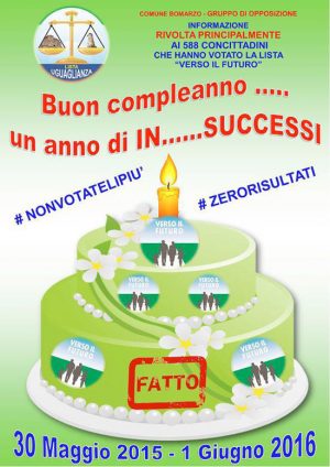 Bomarzo - Il volantino distribuito dalla lista Uguaglianza