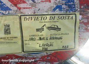 Viterbo - Divieto illeggibile in piazza Verdi