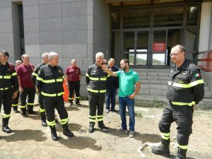Il capo del corpo nazionale dei vigili del fuoco, Gioacchino Giomi a Viterbo 