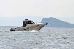 La motovedetta della polizia provinciale 
