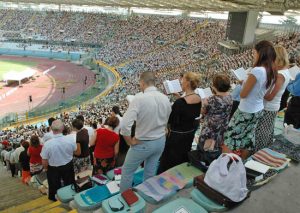 Roma - Congresso dei testimoni di Geova allo stadio Olimpico
