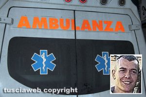 Ambulanza - Nel riquadro Alessandro De Simoni, il 27enne massacrato di botte