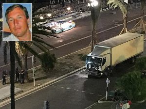 Il camion che ha falciato i passati - Nel riquadro Filippo Cancellieri, l'imprenditore viterbese che si trova a Nizza