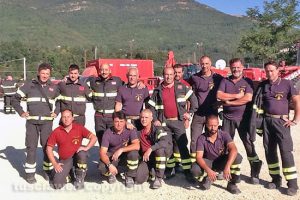 Terremoto nel centro Italia - Una delle squadre di vigili del fuoco di Viterbo che ha operato ad Amatrice