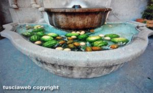 Vitorchiano - Frutta nella fontana per la Notte rosa
