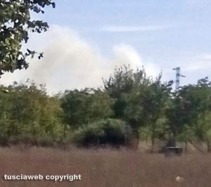 Civita Castellana - Vasto incendio in un campo