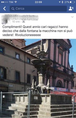 Santa Rosa - Fontana grande - La polemica su Facebook